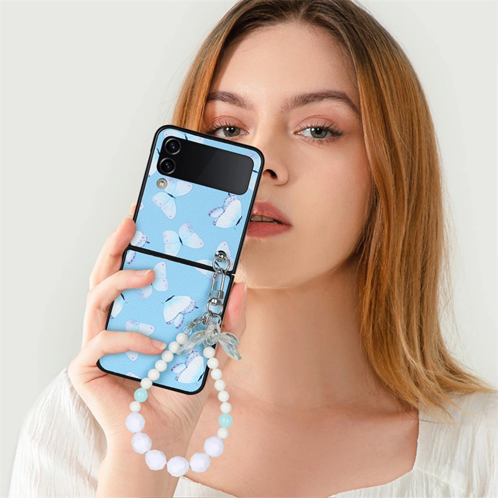 HAOBUY Leather Folding Case for Samsung Galaxy Z Flip 4 5G Shockproof Smartphone Case Butterfly Pattern Phone Case with Bracelet
HAOBUY Leather Folding Case for Samsung Galaxy Z Flip 4 5G Shockproof Smartphone Case Butterfly Pattern Phone Case with Bracelet