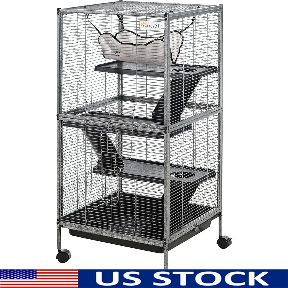 Metal Small Animal Cage Rolling Ferret Chinchilla Sugar Glider 4 Tiers Removable Tray with Hammock Easy Clean Indoor Use
Metal Small Animal Cage Rolling Ferret Chinchilla Sugar Glider 4 Tiers Removable Tray with Hammock Easy Clean Indoor Use