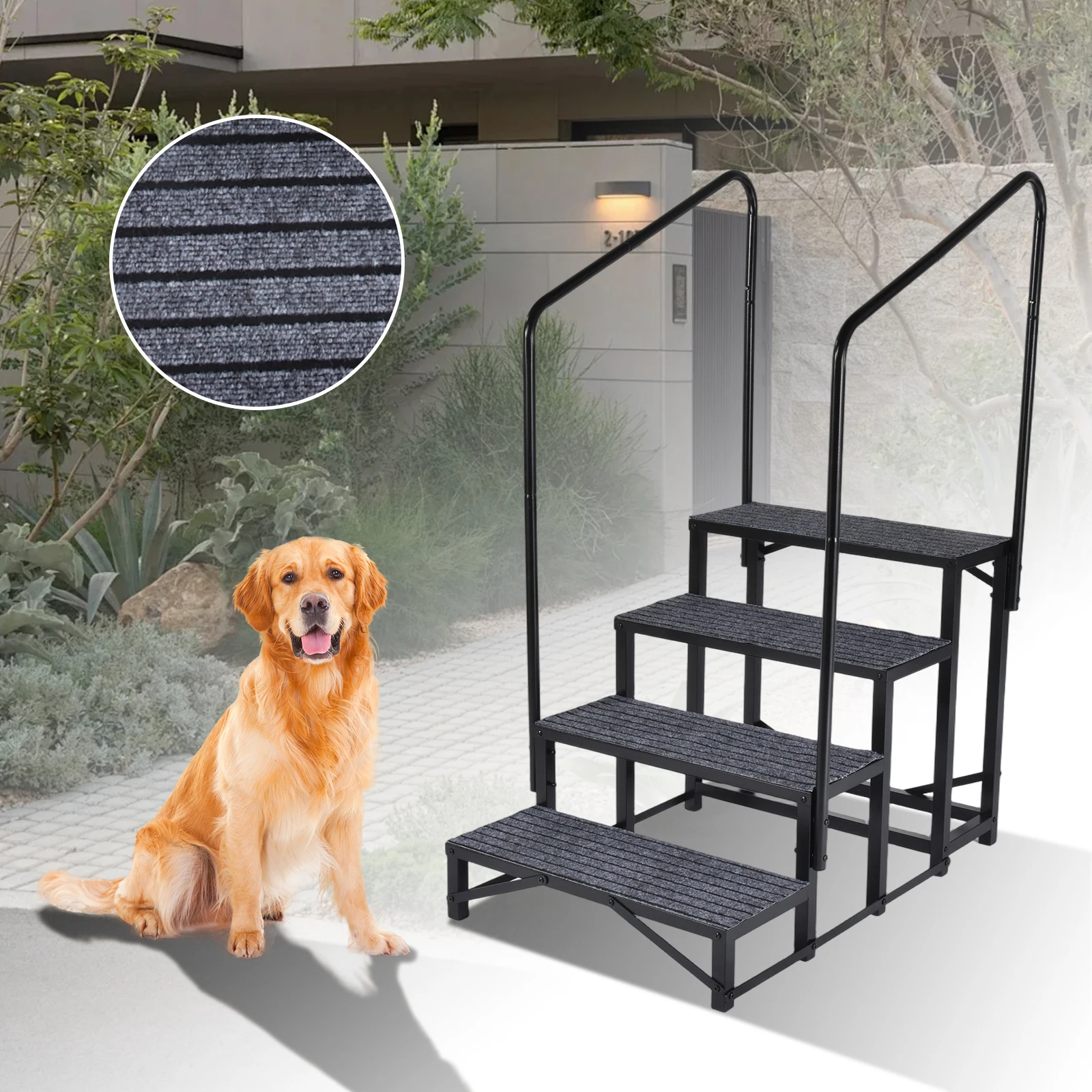 RV Steps with 2 Handrails, 4-Tier RV Stairs, 660lbs Heavy-Duty Steel Camper Steps with Non-Slip & Dust-Resistant Mats, Trailer, Mobile Home, Porch,Hot Tub
RV Steps with 2 Handrails, 4-Tier RV Stairs, 660lbs Heavy-Duty Steel Camper Steps with Non-Slip & Dust-Resistant Mats, Trailer, Mobile Home, Porch,Hot Tub