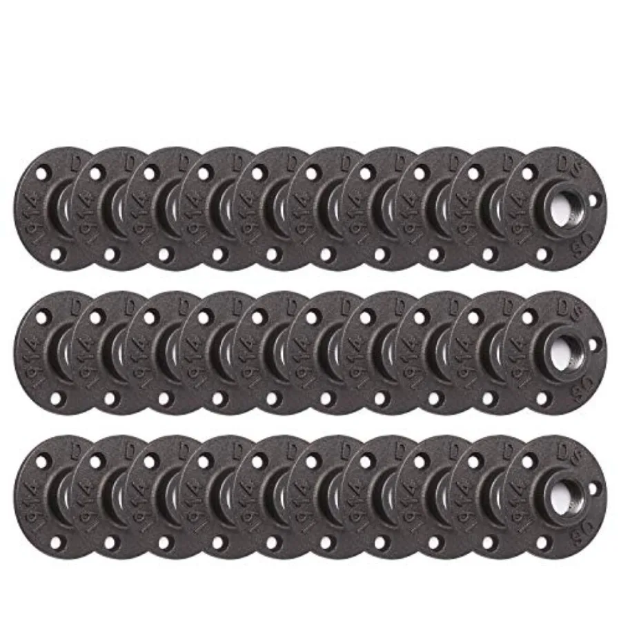 Floor Flange, 30 Pack Malleable iron Pipe Flange for dustrial vtage style, Flanges with Threaded Hole for DIY Project/Furniture
Floor Flange, 30 Pack Malleable iron Pipe Flange for dustrial vtage style, Flanges with Threaded Hole for DIY Project/Furniture