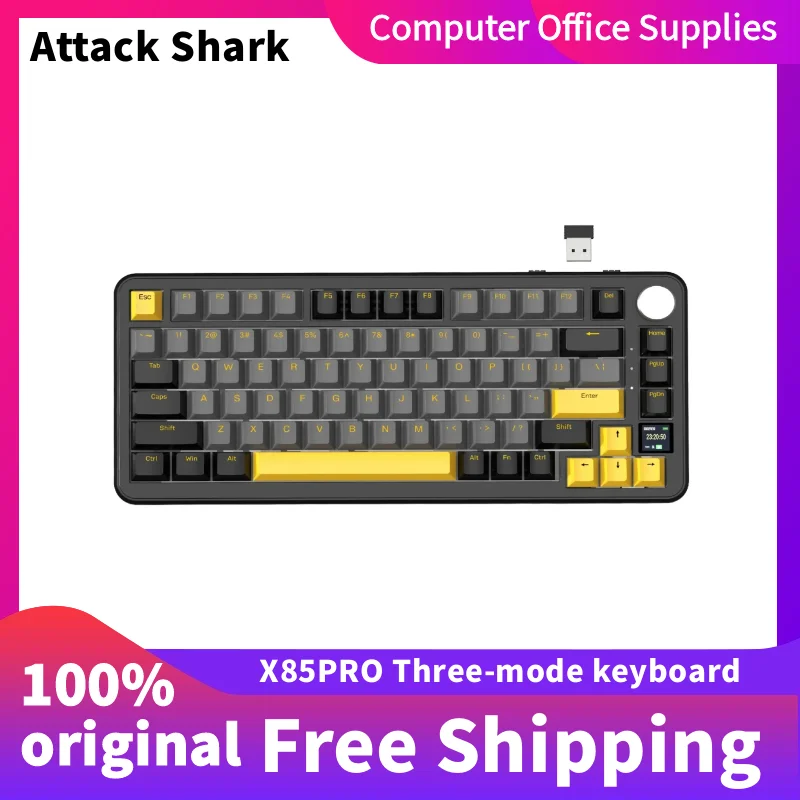Attack Shark X85PRO 2.4G Wireless Mechanical Keyboard TFT Color Screen Knob Hot Swap RGB Function Wired Gaming Keyboard
Attack Shark X85PRO 2.4G Wireless Mechanical Keyboard TFT Color Screen Knob Hot Swap RGB Function Wired Gaming Keyboard