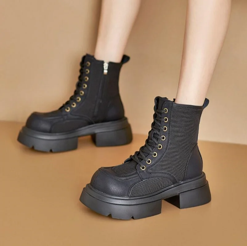 Модная обувь на танкетке из натуральной кожи + парусина, женские ботинки, нескользящие износостойкие женские повседневные ботинки с мягкой подошвой
Модная обувь на танкетке из натуральной кожи + парусина, женские ботинки, нескользящие износостойкие женские повседневные ботинки с мягкой подошвой