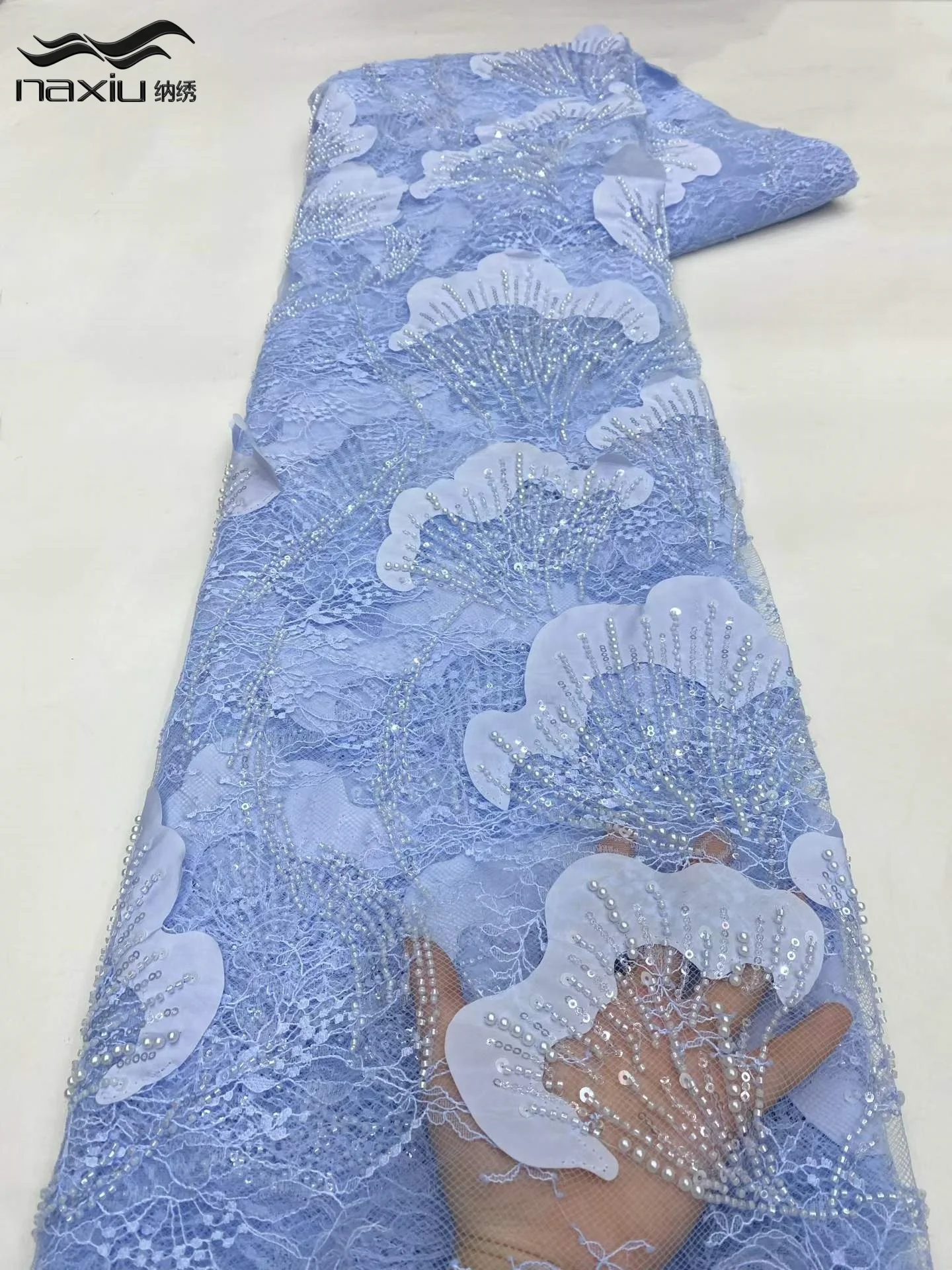 Madison Luxury African Beads Lace Fabric 5 Yards High Quality Soft Nigerian French Lace Fabric with Sequins For Wedding Dress
Madison Luxury African Beads Lace Fabric 5 Yards High Quality Soft Nigerian French Lace Fabric with Sequins For Wedding Dress
