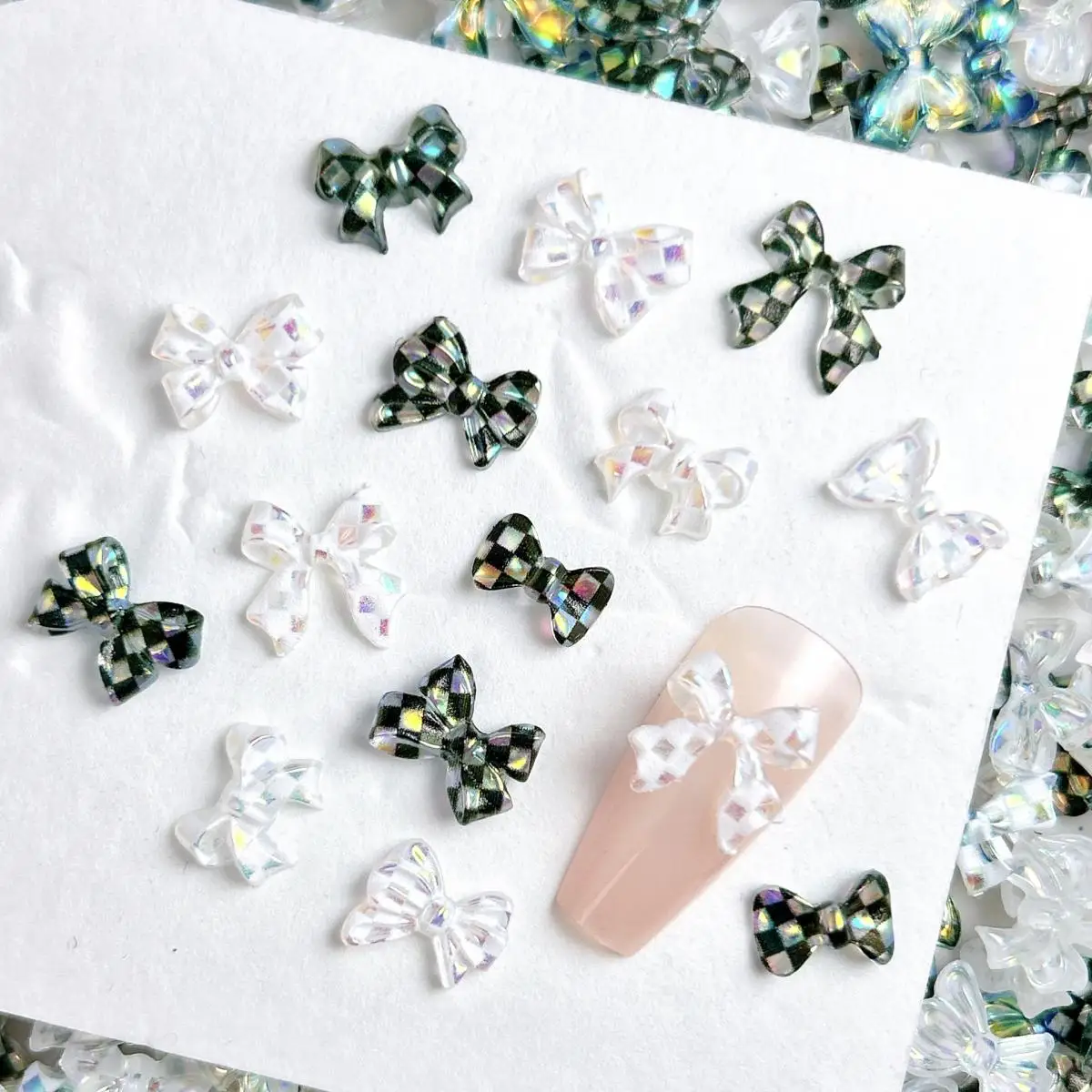 30PCS Classic Minimalist Bows Nail Charms 3D Double Colors Checkered Bowknots Resin Nail Art Decorations for DIY Hairpin Nails
30PCS Classic Minimalist Bows Nail Charms 3D Double Colors Checkered Bowknots Resin Nail Art Decorations for DIY Hairpin Nails