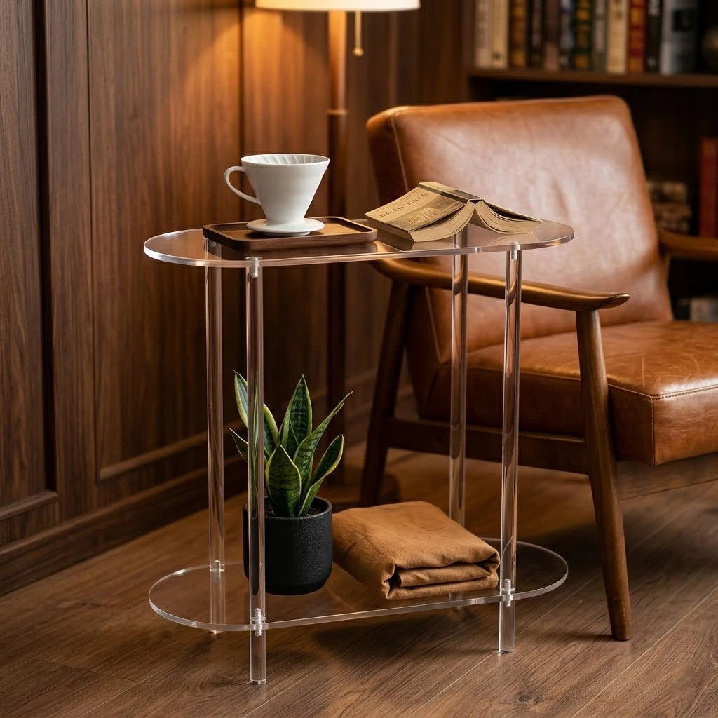 Clear Acrylic Side Table 2 Tier, Oval Acrylic End Table 15.7 Inch with Storage Shelf for Living Room Bedroom Entryway Hallway, Small Acrylic Console Table for Sofa Foyer
Clear Acrylic Side Table 2 Tier, Oval Acrylic End Table 15.7 Inch with Storage Shelf for Living Room Bedroom Entryway Hallway, Small Acrylic Console Table for Sofa Foyer