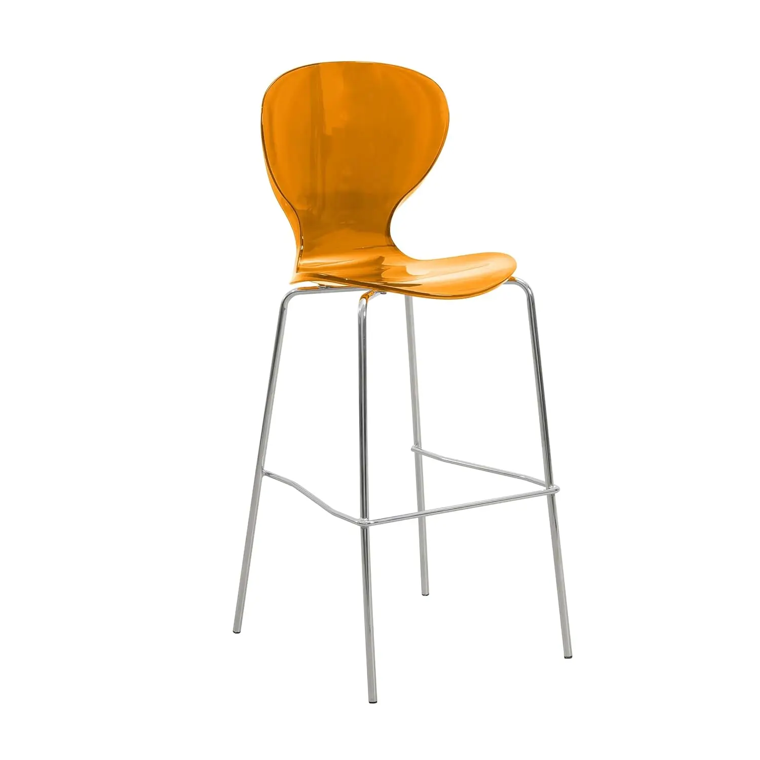 Modern Acrylic Bar Stool Full Back Chrome Steel Frame Kitchen Counter Height Transparent Orange Set Of 1, Customized
Modern Acrylic Bar Stool Full Back Chrome Steel Frame Kitchen Counter Height Transparent Orange Set Of 1, Customized