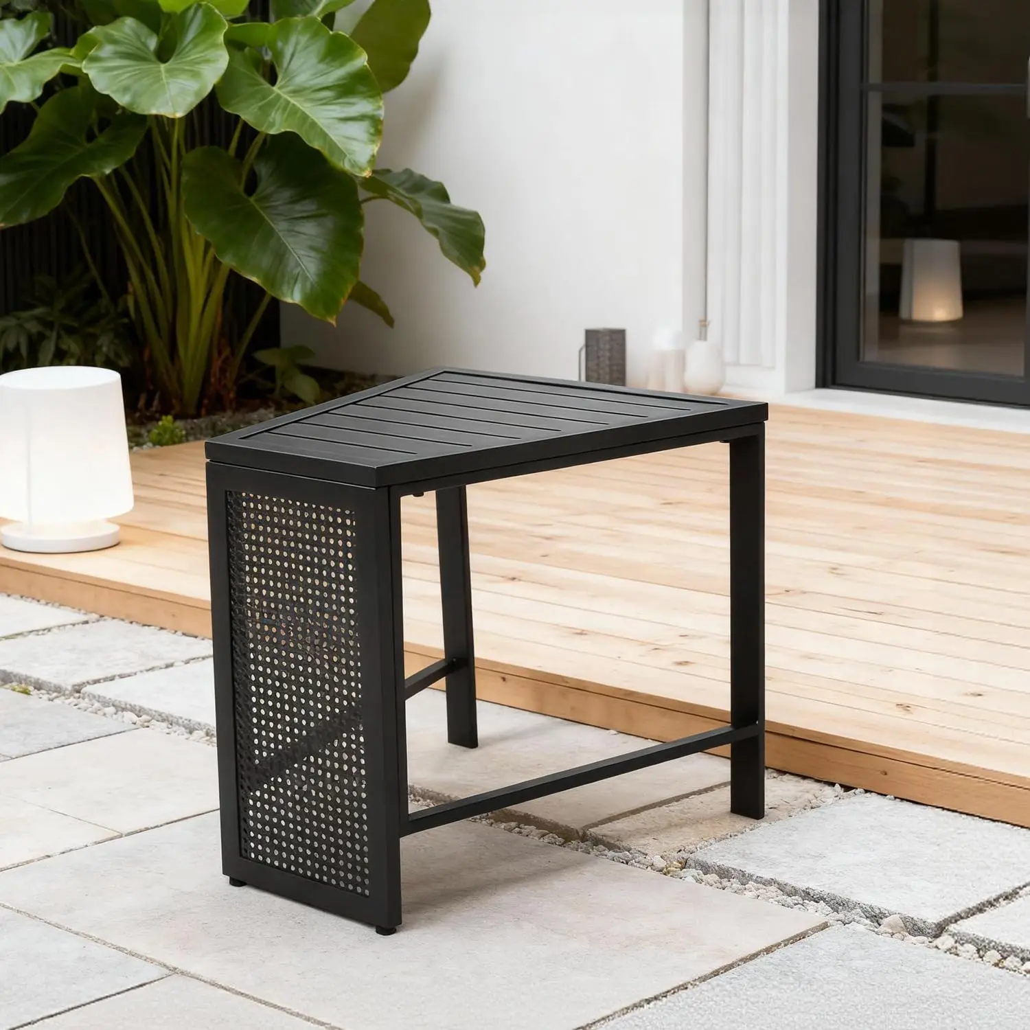 Outdoor Side Table Patio Accent End Metal Slats Top Table, Customized
Outdoor Side Table Patio Accent End Metal Slats Top Table, Customized