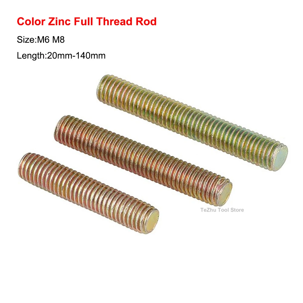 Color Zinc Plated Full Thread Screw Full Thread Stud Rod Double Thread M6 M8 Furniture Link Bolt Length 20mm-140mm
Color Zinc Plated Full Thread Screw Full Thread Stud Rod Double Thread M6 M8 Furniture Link Bolt Length 20mm-140mm