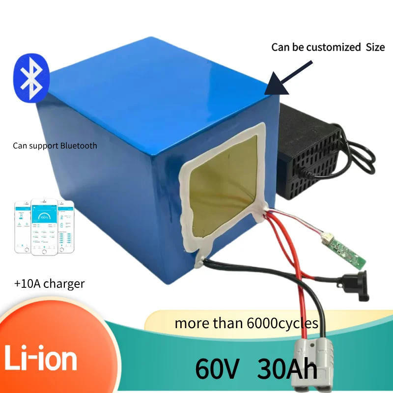 lithium 60v 30ah 25Ah lifepo4 battery with BMS Deep cycle for 2500w 1500w bike scooter Tricycle Go Cart vehicle +5A charger
lithium 60v 30ah 25Ah lifepo4 battery with BMS Deep cycle for 2500w 1500w bike scooter Tricycle Go Cart vehicle +5A charger