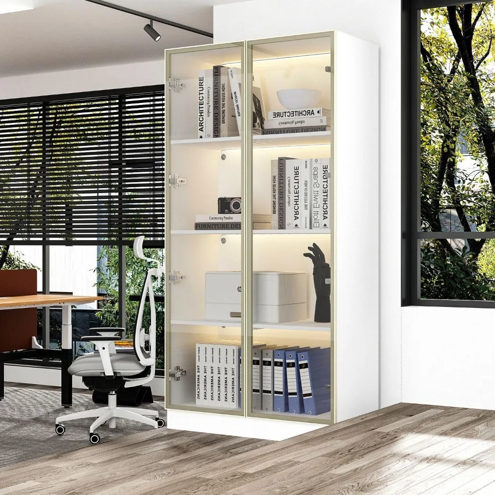 Display Case Cabinet with Glass Doors and Lights, Glass Display Cabinet with 4-Tier Storage Shelves, Pop-up Design
Display Case Cabinet with Glass Doors and Lights, Glass Display Cabinet with 4-Tier Storage Shelves, Pop-up Design