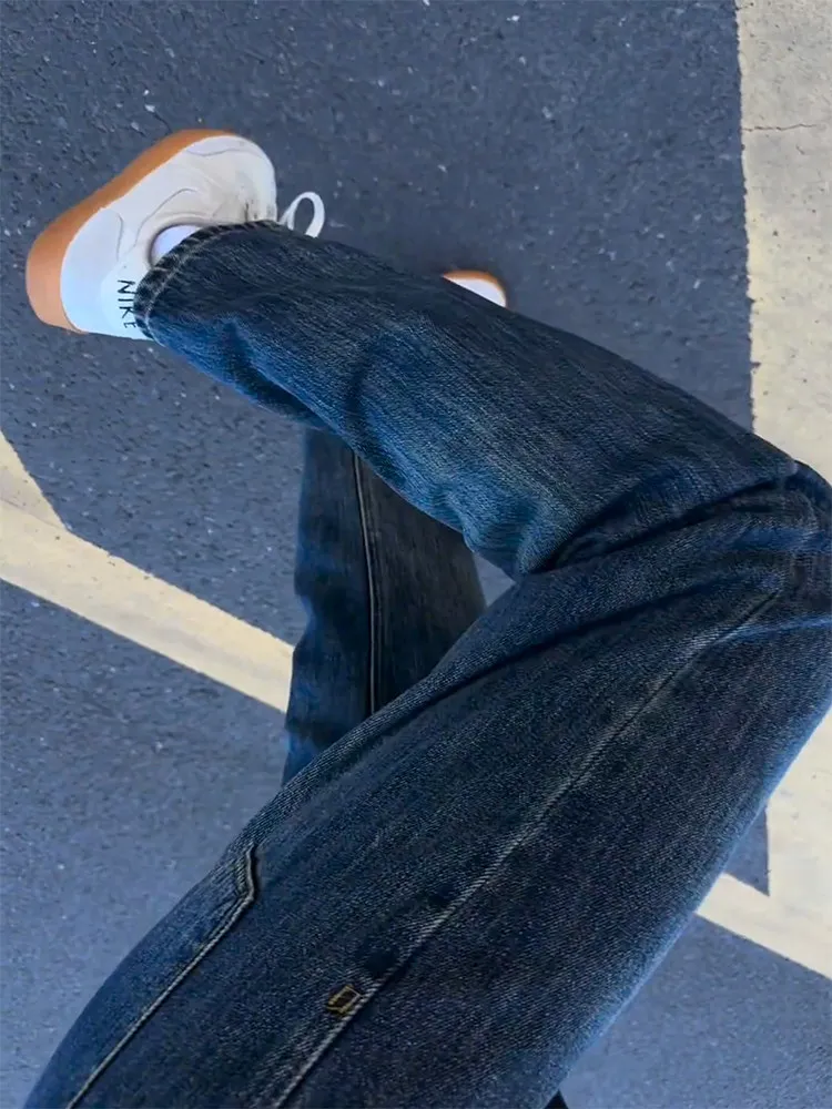 Retro Washed Blue Denim Jeans Men's Spring American High Street Style Slimming Long Leg Narrow Version Straight Leg Pants
Retro Washed Blue Denim Jeans Men's Spring American High Street Style Slimming Long Leg Narrow Version Straight Leg Pants