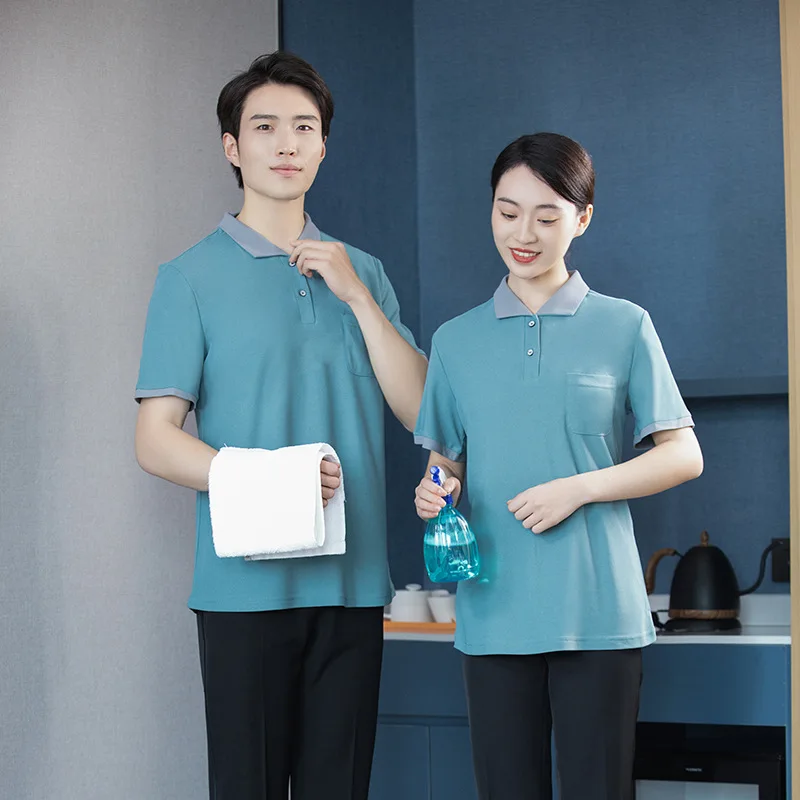 Cleaning Workwear Short SleeveTShirt Summer Uniforms for Hotel and Apartment Housekeeping Staff
Cleaning Workwear Short SleeveTShirt Summer Uniforms for Hotel and Apartment Housekeeping Staff
