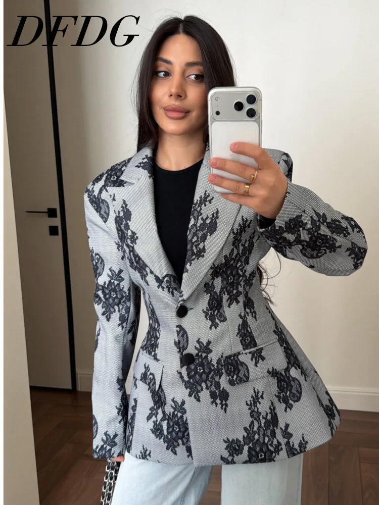 DFDG Women's Spring Summer Lapel Lace Patchwork Plaid Fitted Blazer Elegant Formal Wear 2026 Trendy Feminine Fashion Blazer
DFDG Women's Spring Summer Lapel Lace Patchwork Plaid Fitted Blazer Elegant Formal Wear 2026 Trendy Feminine Fashion Blazer