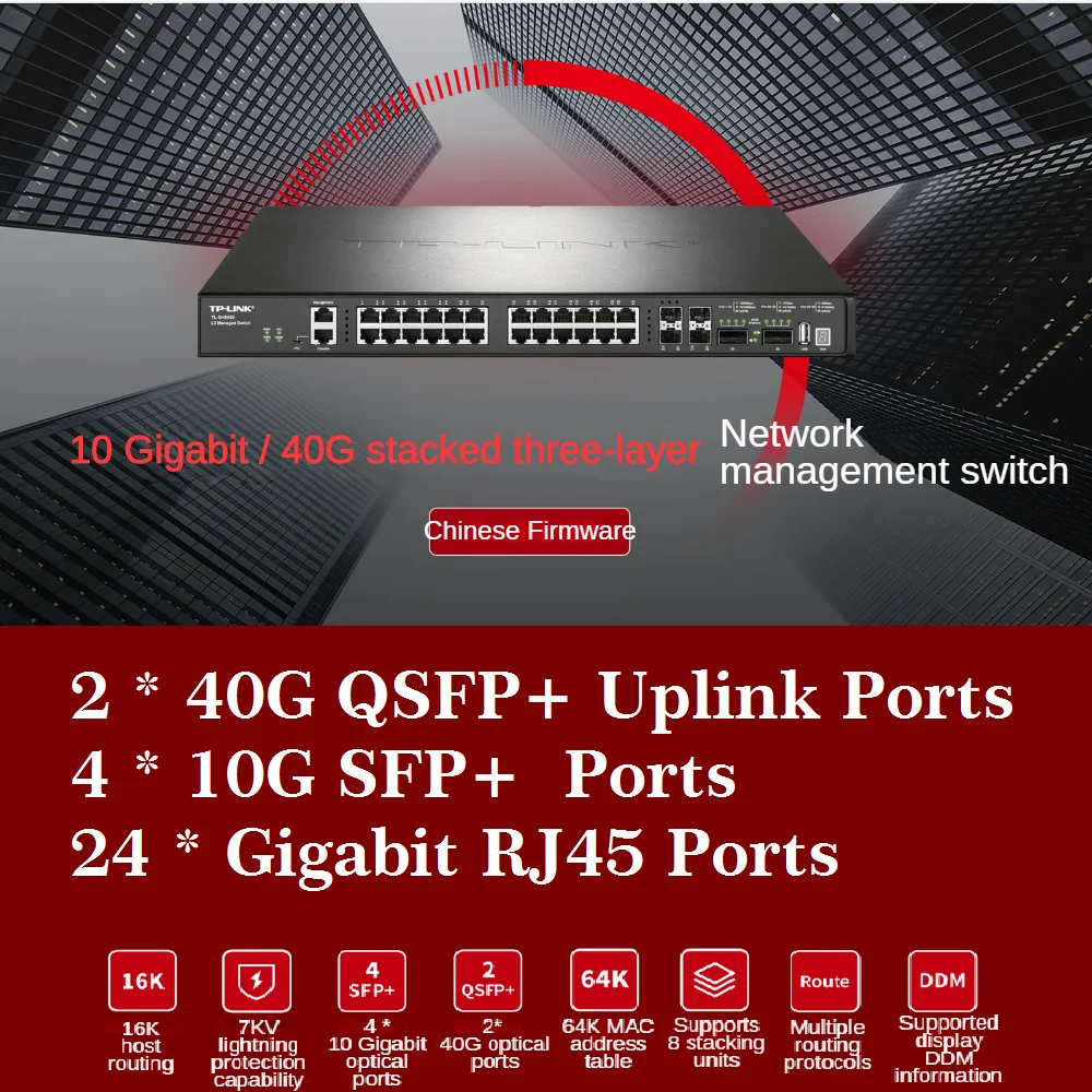 2* 40Gbps QSFP+, 2* 10Gbps SFP+, 24* Gigabit RJ45 Ports Ethernet 3-Layers Network Management Switch 40000M Switch MAC, VLAN IPv6
2* 40Gbps QSFP+, 2* 10Gbps SFP+, 24* Gigabit RJ45 Ports Ethernet 3-Layers Network Management Switch 40000M Switch MAC, VLAN IPv6