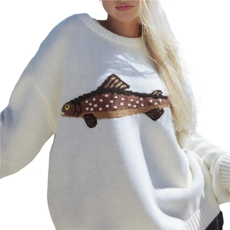 ABRT-Women Contrast Fish Sweater Long Sleeve Crew Neck Ribbed Knit Pullover Sweaters Fall Casual Tops
ABRT-Women Contrast Fish Sweater Long Sleeve Crew Neck Ribbed Knit Pullover Sweaters Fall Casual Tops