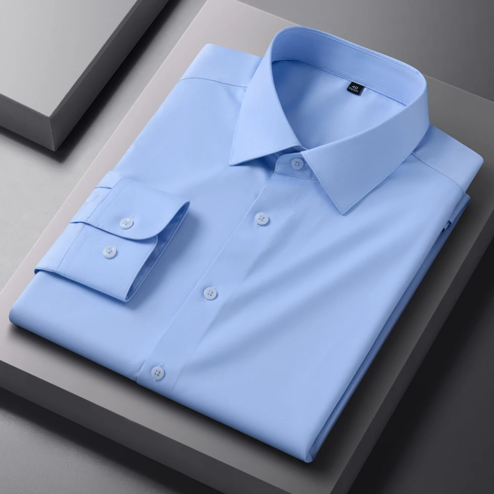 Men's Wrinkle-Free Long Sleeve Spread Collar Formal Shirt - Solid Color No Pocket, Slightly Stretch Smooth Comfortable Easy Care
Men's Wrinkle-Free Long Sleeve Spread Collar Formal Shirt - Solid Color No Pocket, Slightly Stretch Smooth Comfortable Easy Care