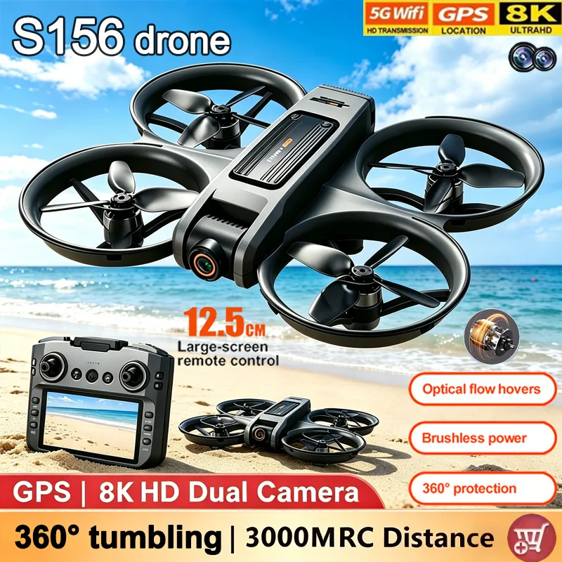 S156 Drone 8K HD 360° Wide Angle Dual Camera with 5G WiFi UAV Screen Remote Control Obstacle Avoidance Quadcopter Toy Airplane
S156 Drone 8K HD 360° Wide Angle Dual Camera with 5G WiFi UAV Screen Remote Control Obstacle Avoidance Quadcopter Toy Airplane