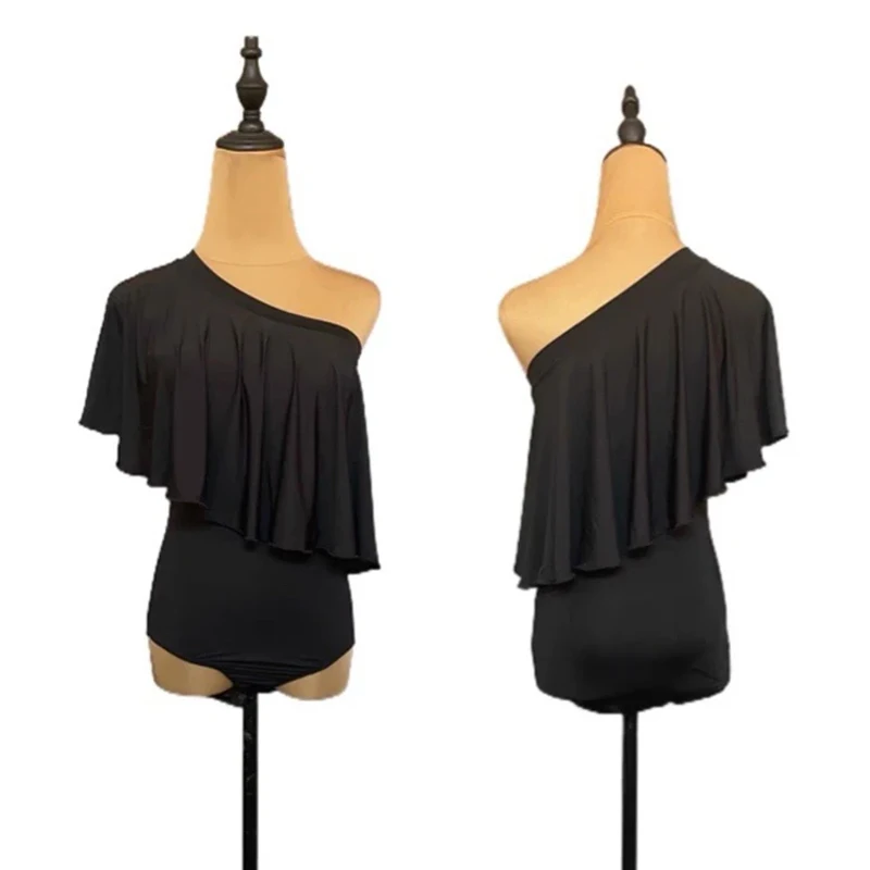 Women Latin Dance Top Black Ruffle Collar Leotard Adult Latin Training Clothes Tango Ballroom Standard Dance Practice Wear 2217
Women Latin Dance Top Black Ruffle Collar Leotard Adult Latin Training Clothes Tango Ballroom Standard Dance Practice Wear 2217