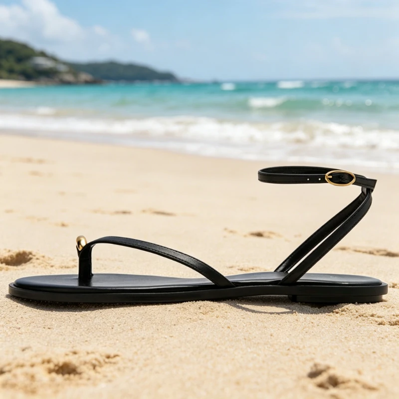 Luxury Metal-decorate Flat Sandals for Women Fashion Ankle Strap Buckle Design Shoes Summer Sexy Open-toe Flip Flops Sandalia
Luxury Metal-decorate Flat Sandals for Women Fashion Ankle Strap Buckle Design Shoes Summer Sexy Open-toe Flip Flops Sandalia