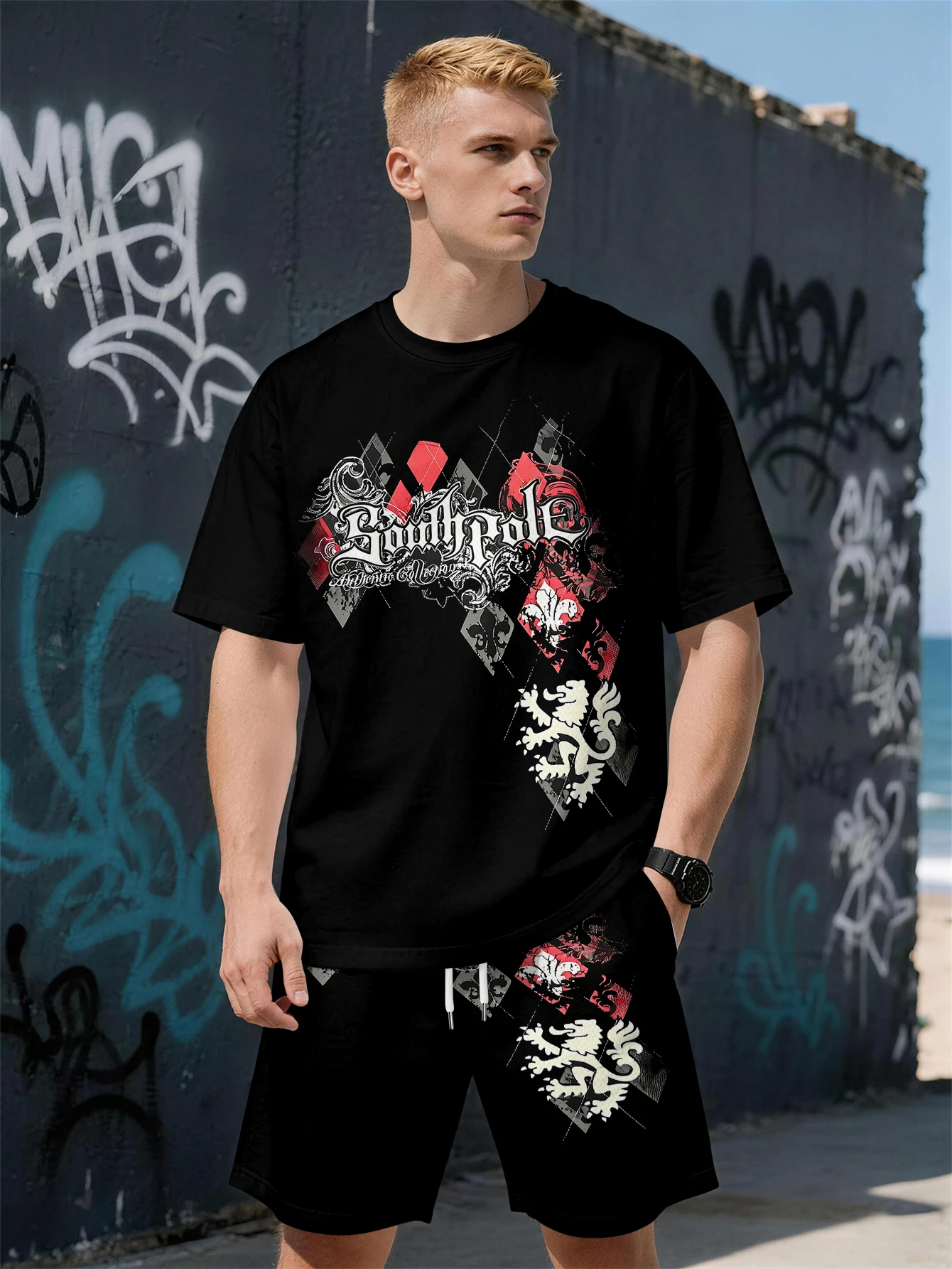 2026 Summer New Men's Short-Sleeved Set with 3D Letter Pattern Print for Street Casual Fashion Comfortable and Soft
2026 Summer New Men's Short-Sleeved Set with 3D Letter Pattern Print for Street Casual Fashion Comfortable and Soft