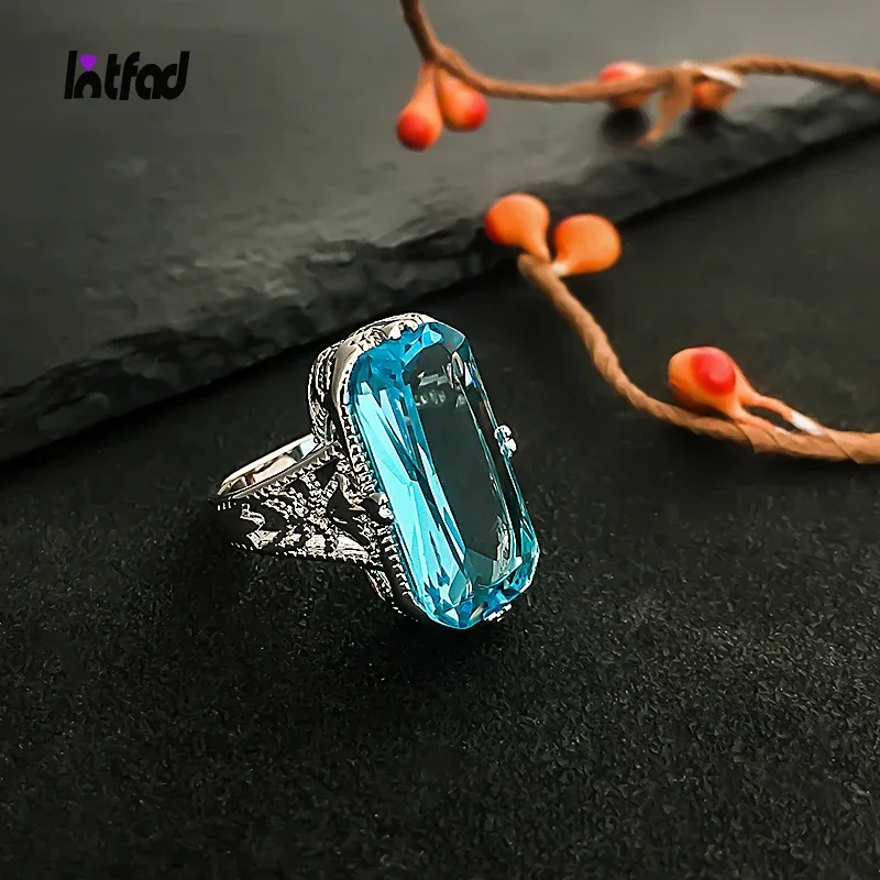 925 Sterling Silver Rings 10*20mm Large Light Blue Stone Ring for Men Women Luxury Fine Jewelry Finger Ring Gift
925 Sterling Silver Rings 10*20mm Large Light Blue Stone Ring for Men Women Luxury Fine Jewelry Finger Ring Gift