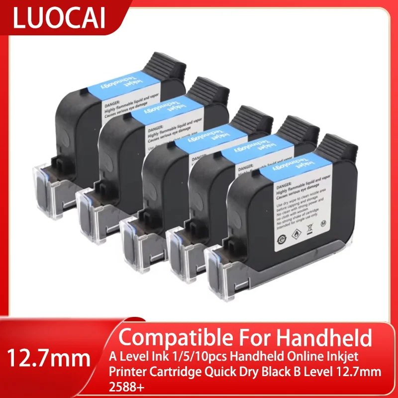 A Level Ink 1/5/10pcs Handheld Online Inkjet Printer Cartridge Quick Dry Black B Level 12.7mm 2588+
A Level Ink 1/5/10pcs Handheld Online Inkjet Printer Cartridge Quick Dry Black B Level 12.7mm 2588+