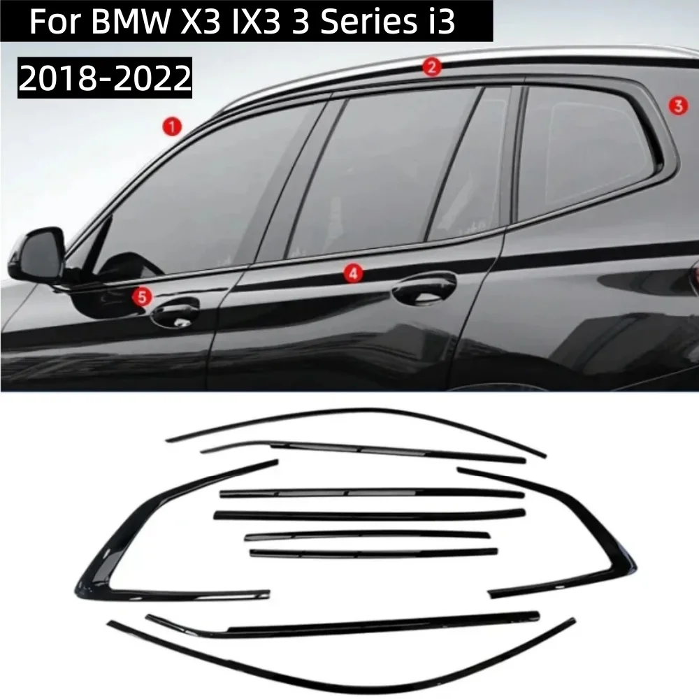 Window trim black stainless steel window trim For BMW X3 IX3 3 Series i3 2018-2022
Window trim black stainless steel window trim For BMW X3 IX3 3 Series i3 2018-2022