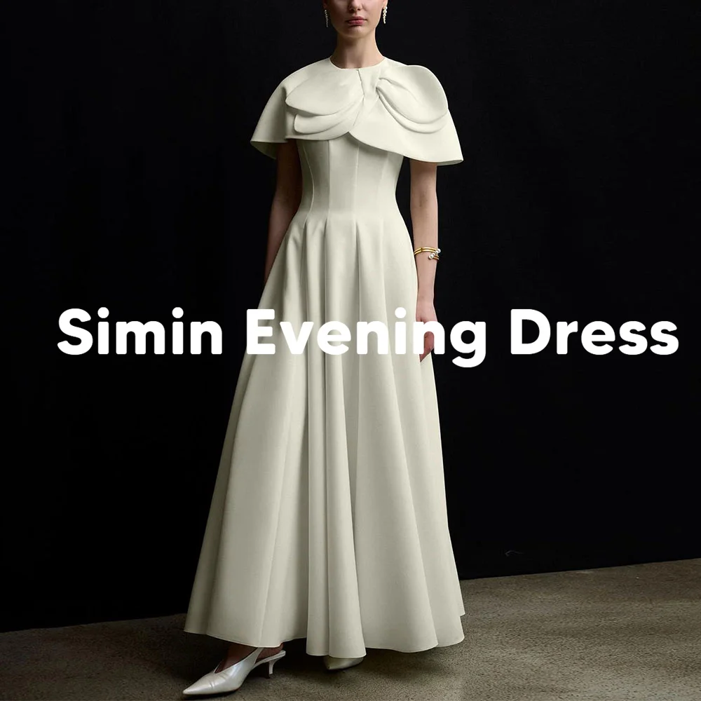 Simin Customized Women's O-neck Bow A Line Draped Saudi Evening Dresses With Sleeveless Ankle-Length Formal Elegant Dresses 2025
Simin Customized Women's O-neck Bow A Line Draped Saudi Evening Dresses With Sleeveless Ankle-Length Formal Elegant Dresses 2025