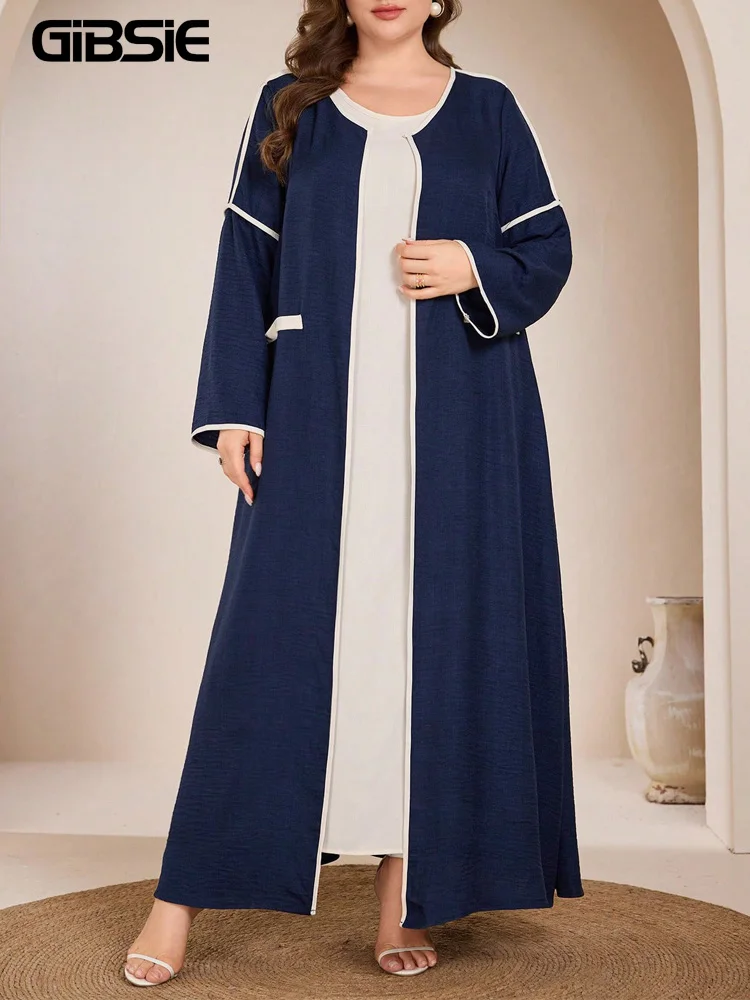 GIBSIE Plus Size Dresses Set Women Spring and Autumn Casual Long Cardigan and O-Neck Sleeveless Long Dress 2 Piece Sets New
GIBSIE Plus Size Dresses Set Women Spring and Autumn Casual Long Cardigan and O-Neck Sleeveless Long Dress 2 Piece Sets New