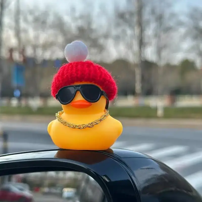 Car Dashboard Rubber Ducks Decorations, Christmas Eve Rubber Ducky for Car Ornament Cute Duck with Knit Hat, Glasses, Necklace
Car Dashboard Rubber Ducks Decorations, Christmas Eve Rubber Ducky for Car Ornament Cute Duck with Knit Hat, Glasses, Necklace
