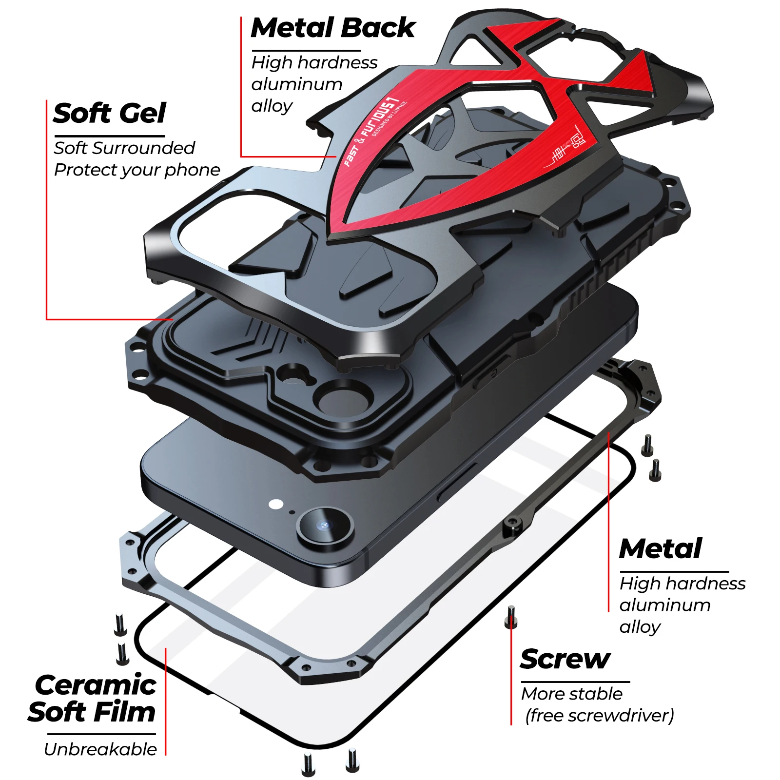 360 Full Doom Armor Metal Case For iPhone 16E Aluminum Bumper Hybrid Rugged Shockproof Cover For iPhone 16 Pro Max iPhone16e
360 Full Doom Armor Metal Case For iPhone 16E Aluminum Bumper Hybrid Rugged Shockproof Cover For iPhone 16 Pro Max iPhone16e