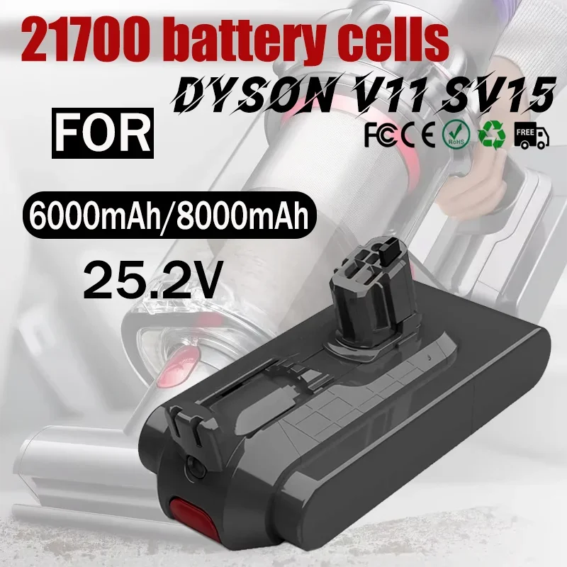 21700 Сменный аккумулятор 8000 мАч для Dyson Battery V11 SV15, беспроводной пушистый ручной пылесос с моторной головкой
21700 Сменный аккумулятор 8000 мАч для Dyson Battery V11 SV15, беспроводной пушистый ручной пылесос с моторной головкой