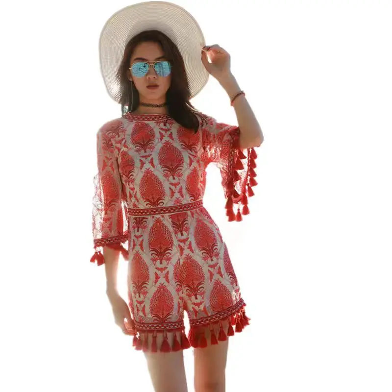 Комбинезон Red Resort, сетчатый комбинезон с вышивкой и бахромой, шорты на складе
Комбинезон Red Resort, сетчатый комбинезон с вышивкой и бахромой, шорты на складе