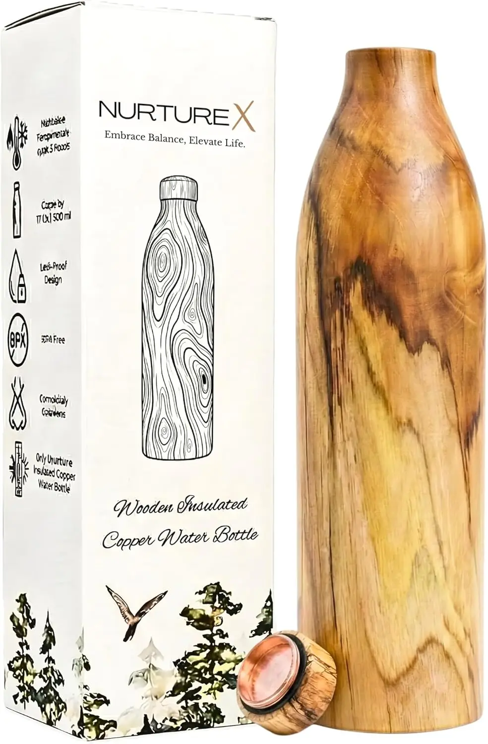 32oz 950ml Wooden Insulated Copper Water Bottle, Leak Proof for Sports Travel
32oz 950ml Wooden Insulated Copper Water Bottle, Leak Proof for Sports Travel
