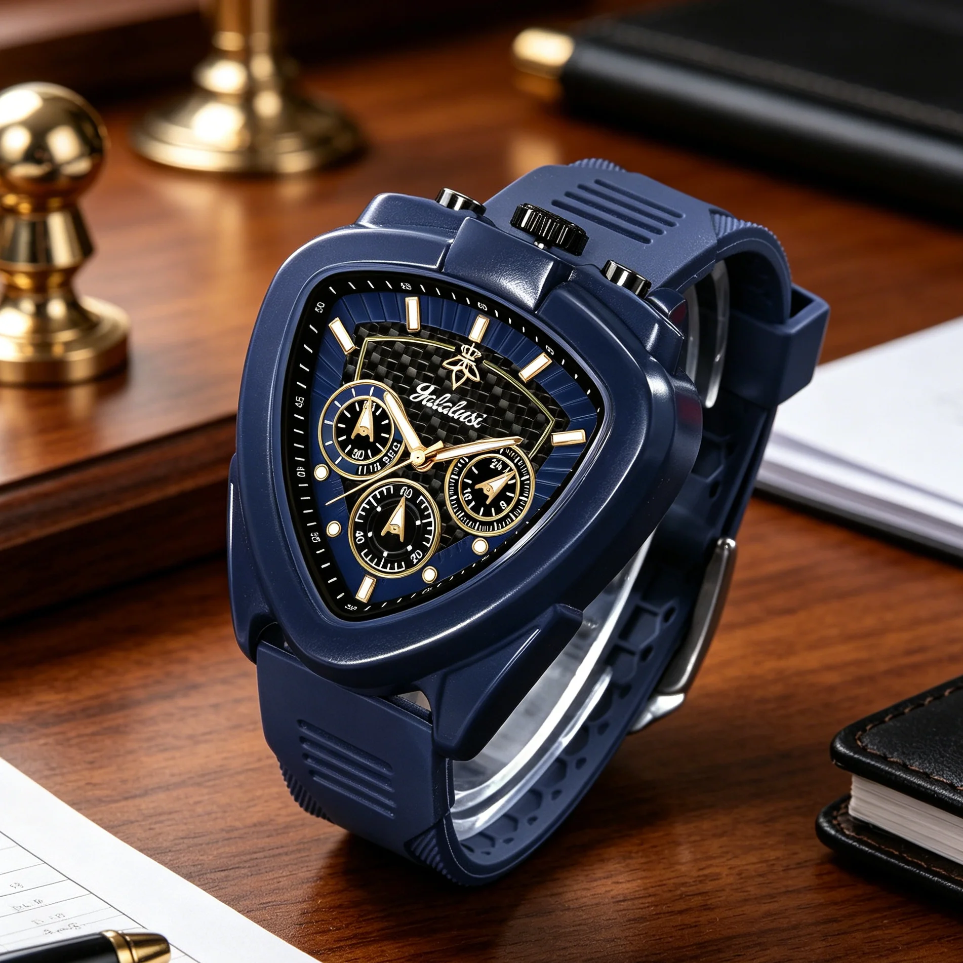 YaLaLuSi Men Racing Triangle Chronograph Watch Yalalusi 30M Waterproof Luminous Silicone Strap Sport Quartz Wrist Watch Male Luxury Business Gift Watch
YaLaLuSi Men Racing Triangle Chronograph Watch Yalalusi 30M Waterproof Luminous Silicone Strap Sport Quartz Wrist Watch Male Luxury Business Gift Watch
