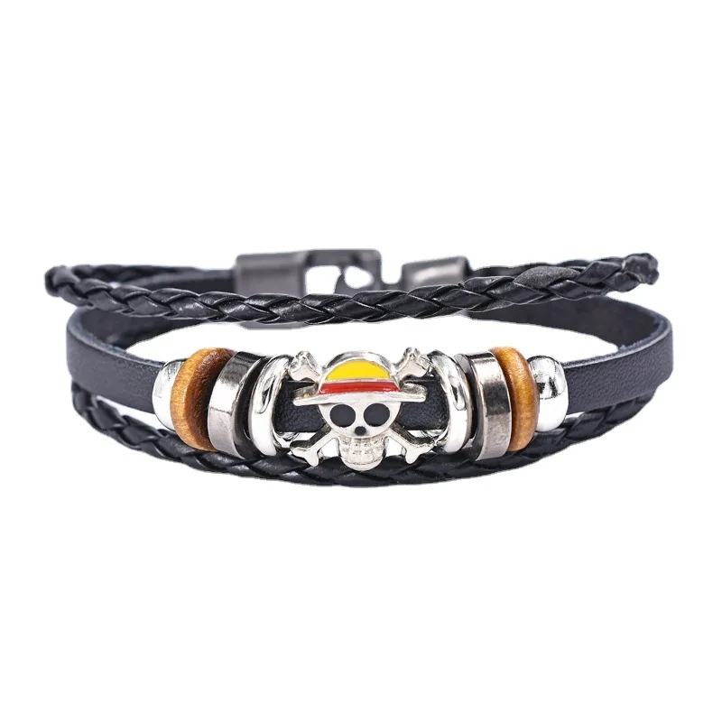 One Piece Bracelet Chain Luffy Japan Anime Cartoon Toys Black Leather Braided Punk Rock Bangles Bracelet Gifts Jewelry Wholesale
One Piece Bracelet Chain Luffy Japan Anime Cartoon Toys Black Leather Braided Punk Rock Bangles Bracelet Gifts Jewelry Wholesale