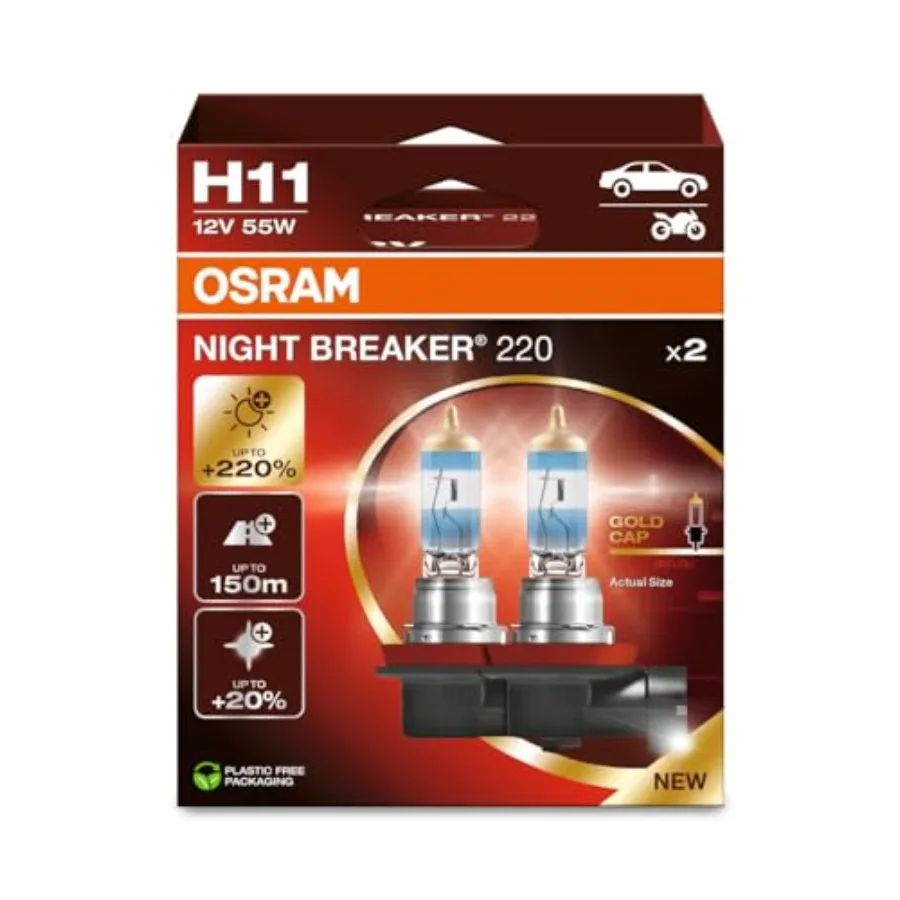 NIGHT BREAKER 220 H11 220% Brighter Halogen Headlight Lamp Folding Box 2 Lamps
NIGHT BREAKER 220 H11 220% Brighter Halogen Headlight Lamp Folding Box 2 Lamps