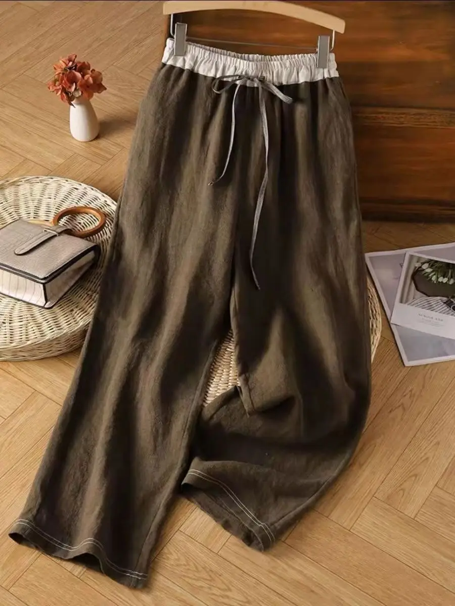 High Waist Wide Leg Pants Women's Loose Fit Cotton Linen Drawstring Casual Trousers Spring Summer Breathable Comfortable
High Waist Wide Leg Pants Women's Loose Fit Cotton Linen Drawstring Casual Trousers Spring Summer Breathable Comfortable