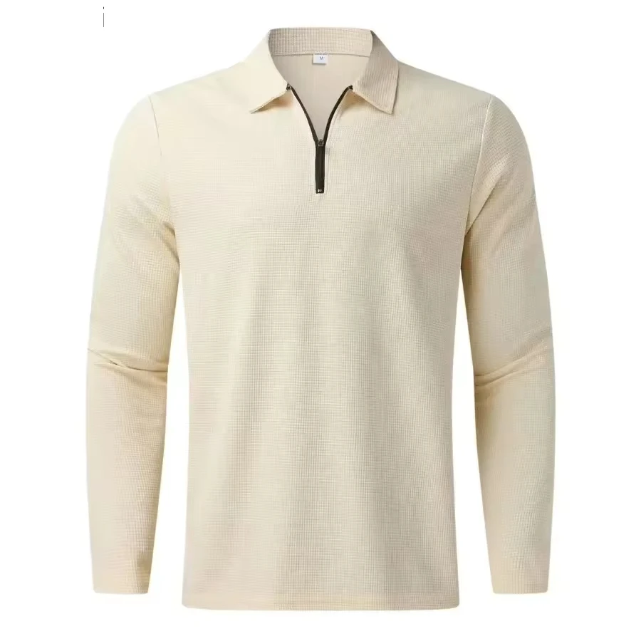New Men's Polo Shirts Fashion Waffle Fabric Comfort Breathable Tops Men Long Sleeve Half Zip Lapel Pullover Loose Casual T-shirt
New Men's Polo Shirts Fashion Waffle Fabric Comfort Breathable Tops Men Long Sleeve Half Zip Lapel Pullover Loose Casual T-shirt
