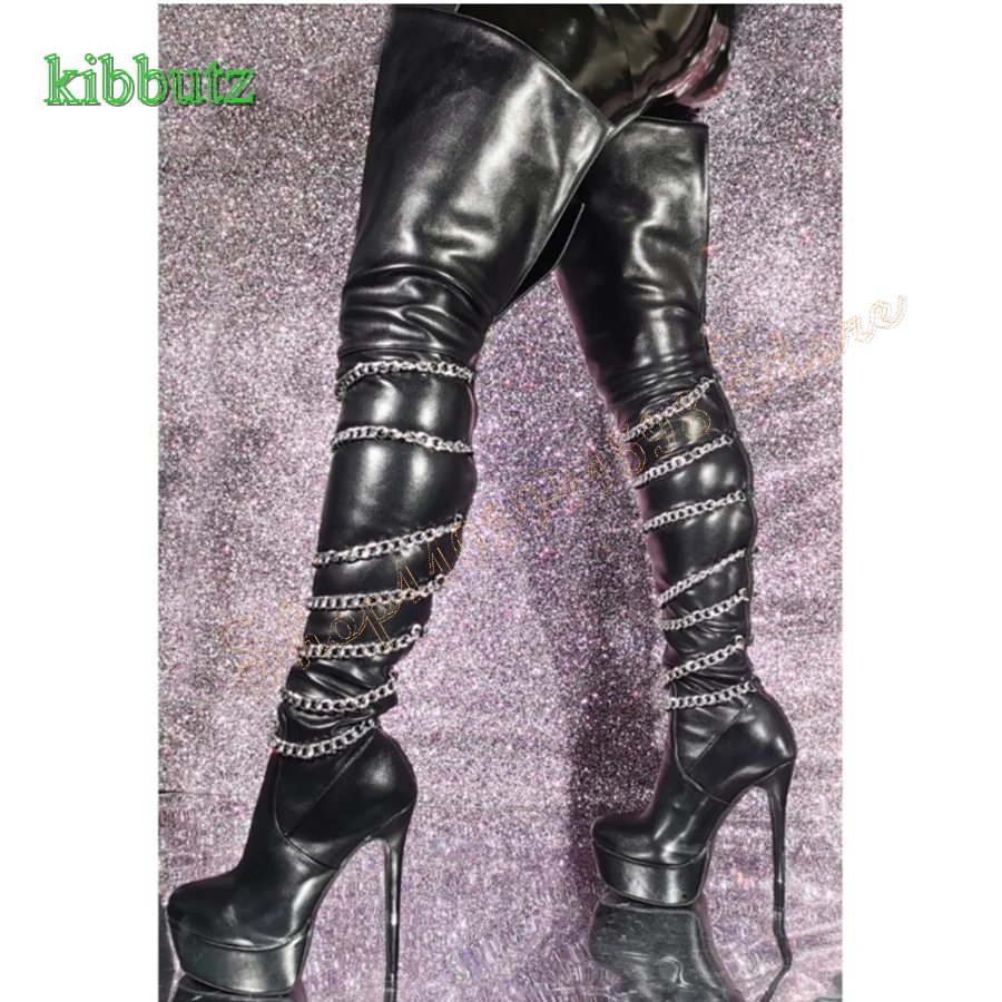 Sexy Tight Black Leather Boots for Women,Retro Thick Soled Pointed Toe Stiletto Over The Knee Boots 2023 New Zapatos Para Mujere
Sexy Tight Black Leather Boots for Women,Retro Thick Soled Pointed Toe Stiletto Over The Knee Boots 2023 New Zapatos Para Mujere