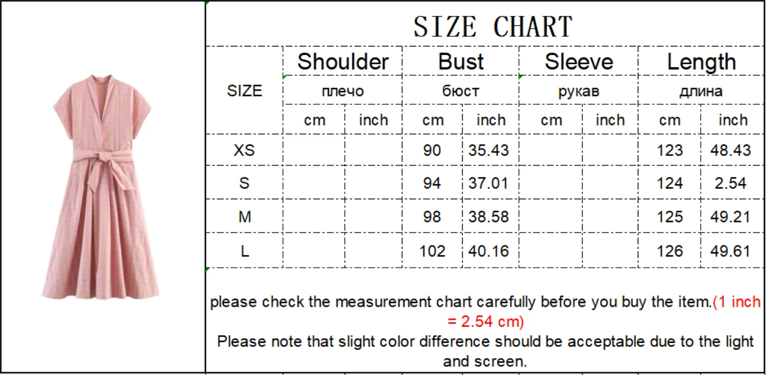 TFMLN New Summer Women's Midi Dress Chic Plaid Fashionable V-neck Commuter Clothes With Belt Elegant Office Lady Dresses 21 Scf2d9f840382456f8b2a663dbe40c72fy