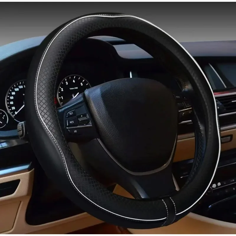 1pc Faux Leather Steering Wheel Cover: Non-Slip, Breathable, Comfortable Grip, Anti-Sweat Design, Universal Fit for Most Cars
1pc Faux Leather Steering Wheel Cover: Non-Slip, Breathable, Comfortable Grip, Anti-Sweat Design, Universal Fit for Most Cars