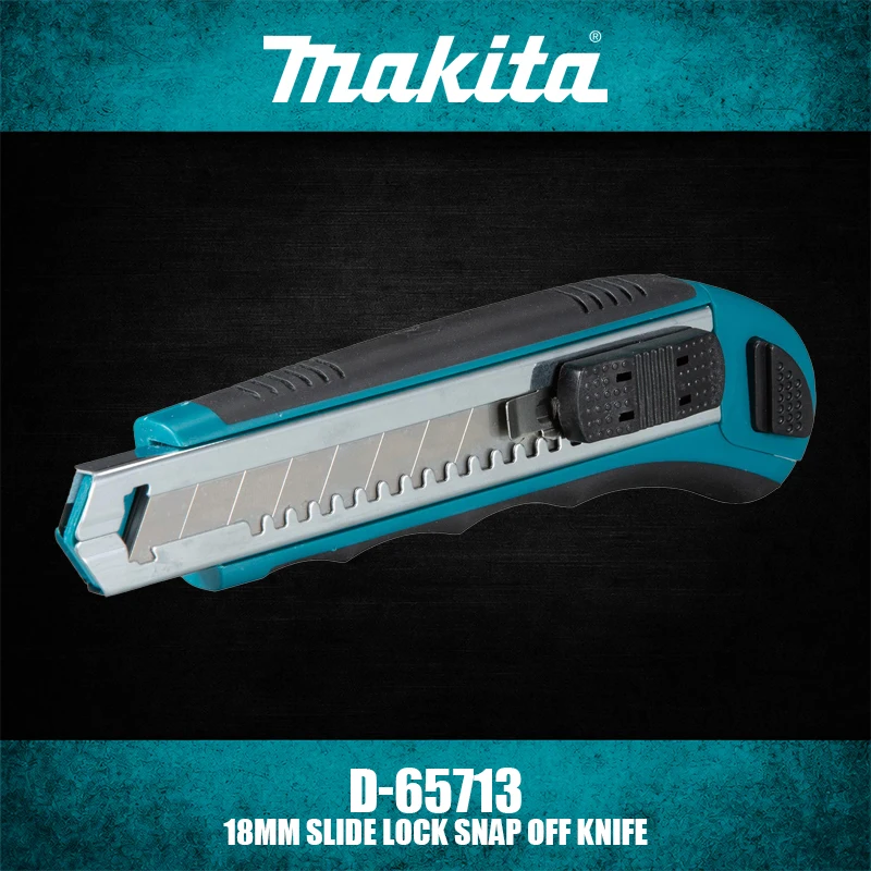 Makita D-65713 18MM Slide Lock Snap Off Knife Hand Tools D-74734
Makita D-65713 18MM Slide Lock Snap Off Knife Hand Tools D-74734