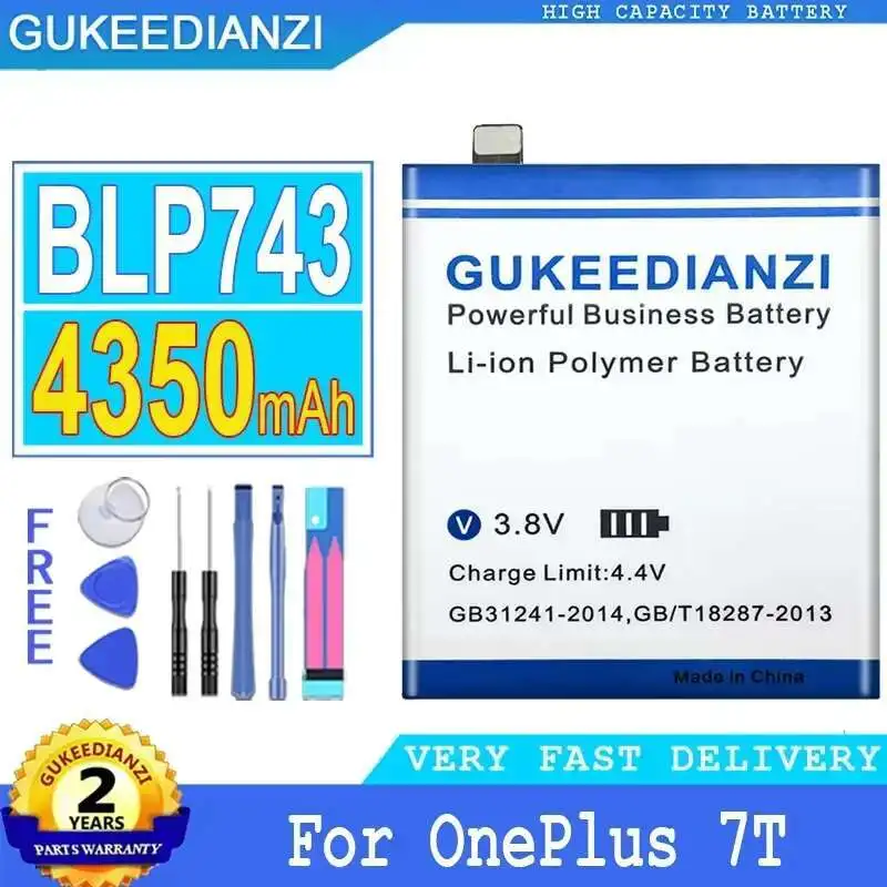 Mobile Phone Battery 4350Mah BLP743 Good Low-Temperature Performance For Oneplus 7T One Plus Long-Lasting
Mobile Phone Battery 4350Mah BLP743 Good Low-Temperature Performance For Oneplus 7T One Plus Long-Lasting