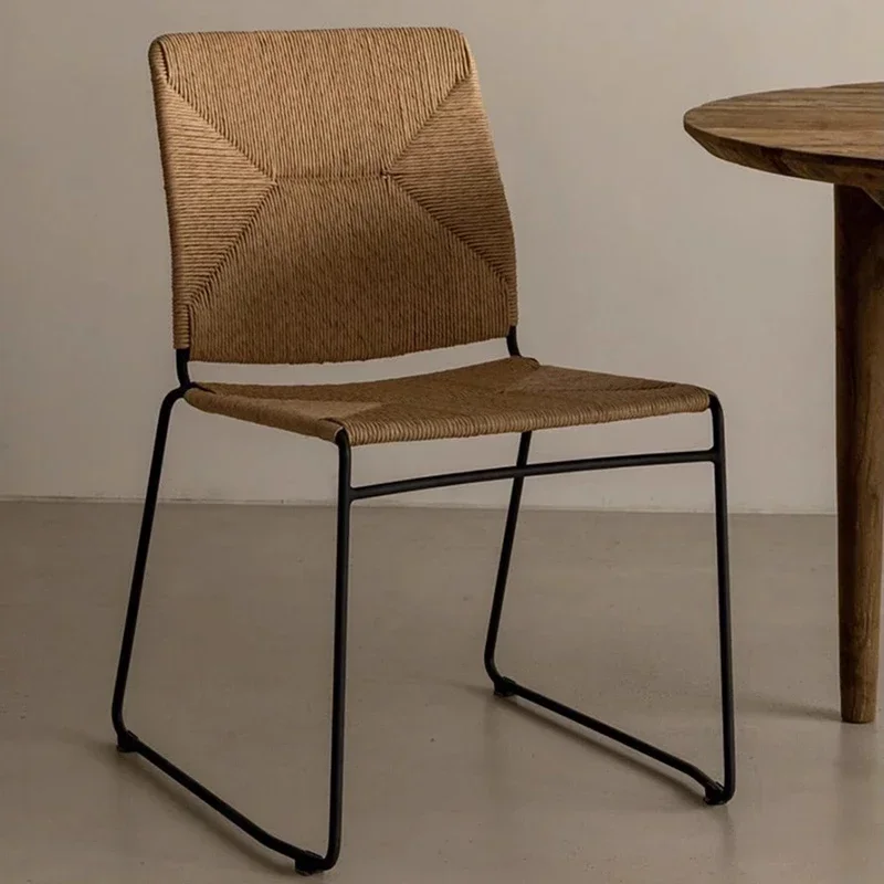 Medieval Simple Dining Chair Wabi-Sabi Back Rope Woven Iron Dining Chair Designer Modern Restaurant Sillas Home Furniture WKDC
Medieval Simple Dining Chair Wabi-Sabi Back Rope Woven Iron Dining Chair Designer Modern Restaurant Sillas Home Furniture WKDC