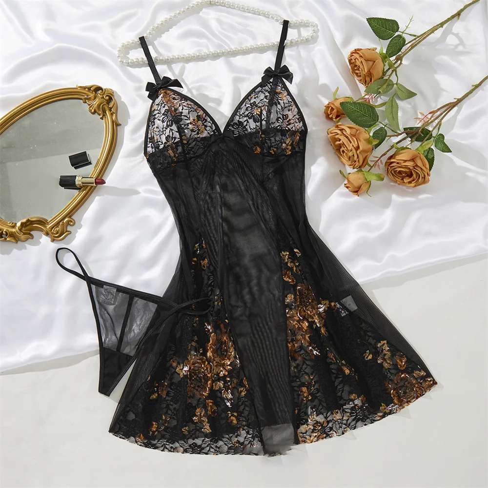 Home Clothes Women's Sexy Night Dress Deep V Mesh Transparent Sleepwear Backless Suspender Nightgown Pure Desire Deep Green
Home Clothes Women's Sexy Night Dress Deep V Mesh Transparent Sleepwear Backless Suspender Nightgown Pure Desire Deep Green