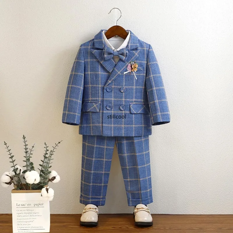 Boys Blazer Set British Plaid Wedding Suit for Children Piano Performance Costume Handsome Toddler Birthday Photography Outfits
Boys Blazer Set British Plaid Wedding Suit for Children Piano Performance Costume Handsome Toddler Birthday Photography Outfits