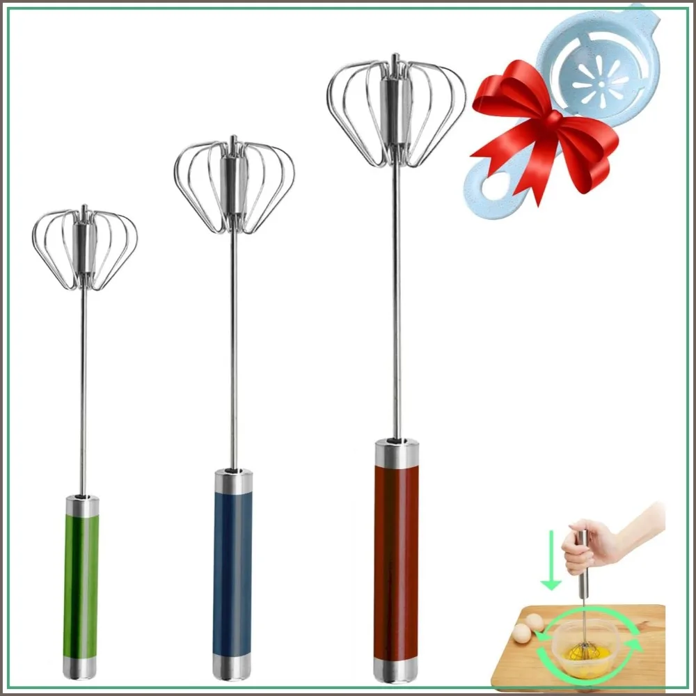 Semi-automatic Whisk, Stainless Steel Egg Beater, Hand Push Rotary Mixer for Cream, Whisking, Beating
Semi-automatic Whisk, Stainless Steel Egg Beater, Hand Push Rotary Mixer for Cream, Whisking, Beating