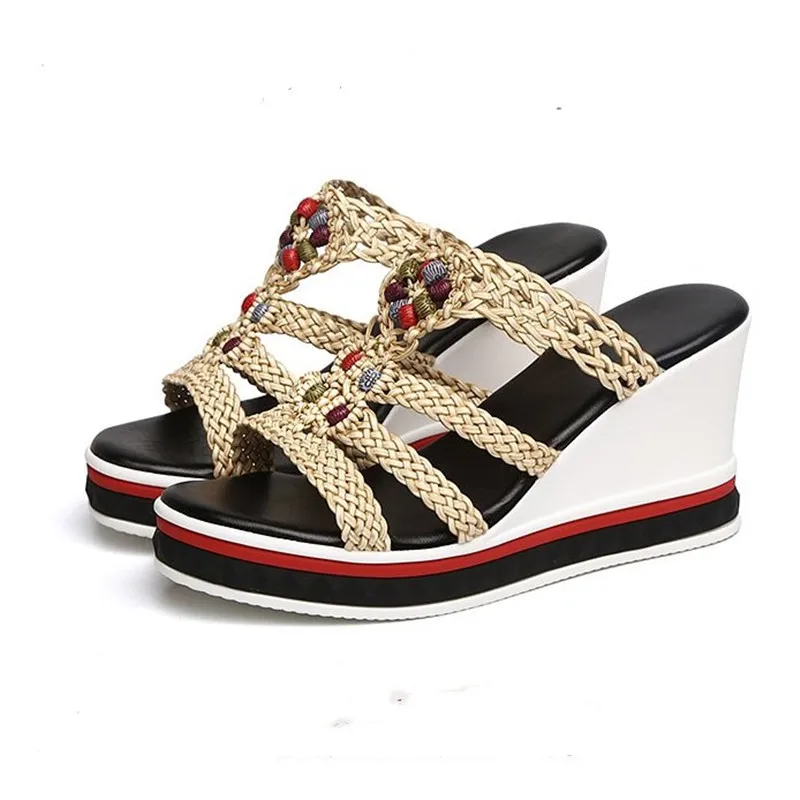 Sandals women's 2023 new outdoor wedge drag knitted women's sandals beach shoes
Sandals women's 2023 new outdoor wedge drag knitted women's sandals beach shoes