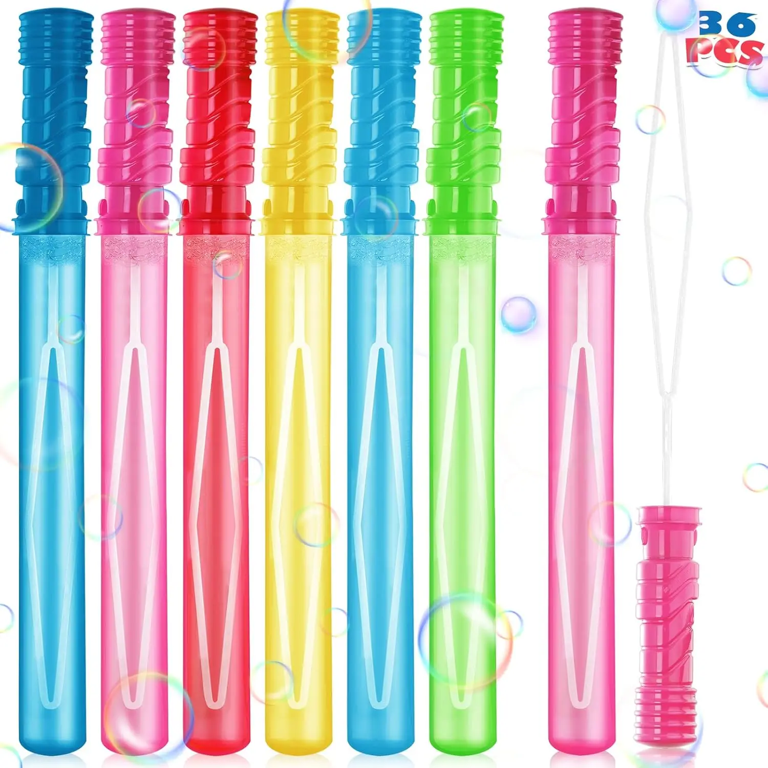 36PCS Big Bubble Wands Bulk for Kids, 15 Inches, 6 Colors, Summer Party Favors, Outdoor Activities
36PCS Big Bubble Wands Bulk for Kids, 15 Inches, 6 Colors, Summer Party Favors, Outdoor Activities